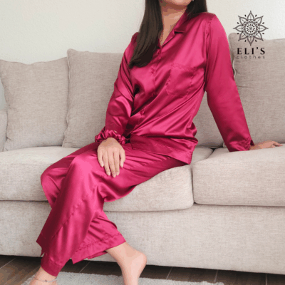 Conjunto De Pijama Blusa Con Botones Manga Larga Con Pantalón