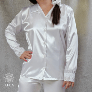 Bride Collection: Blusa De Botones Manga Larga Y Pantalón