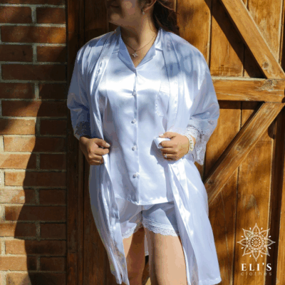 Bride Collection: Camison Con Encaje + Bata Para Novia