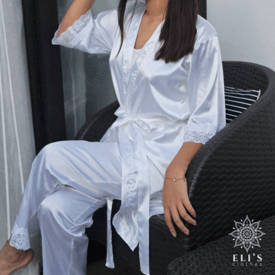 Bride Collection: Blusa de Tirantes con Pantalón + Bata para Novia